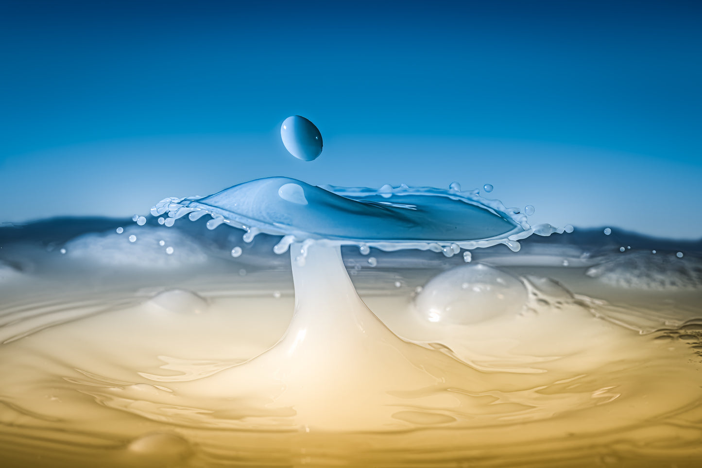 Makro Wassertropfen - potpourri mit Milch, Alkohol und Glyzerin